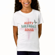 T-shirt fin Jersey heureux anniversaire anna