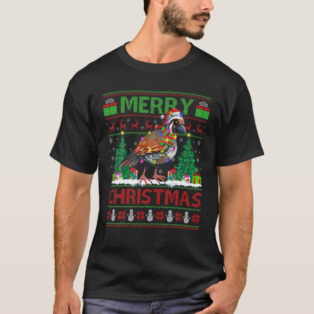 T-shirt Finche Oiseau Amant Xmas Éclairage Laide Finches C (Devant)