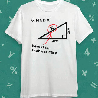 T-shirt Find X Shirt Funny Math Geometry Triangle Joke 