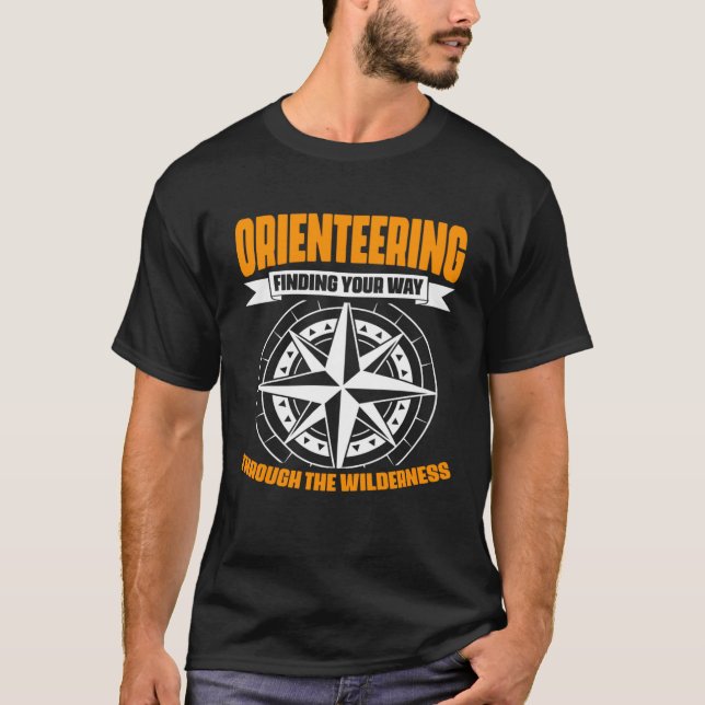T-shirt Finding Your Way Orienteer Compass Hiking Orientee (Devant)
