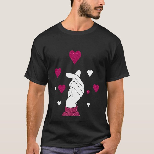 T-shirt Finger Heart for Someone you Love (Devant)