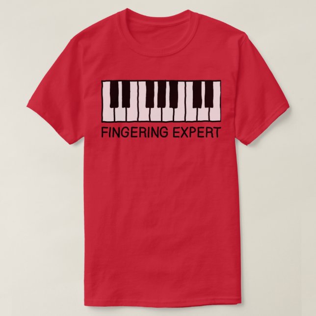 T-shirt Fingering Expert Piano Joke (Design devant)