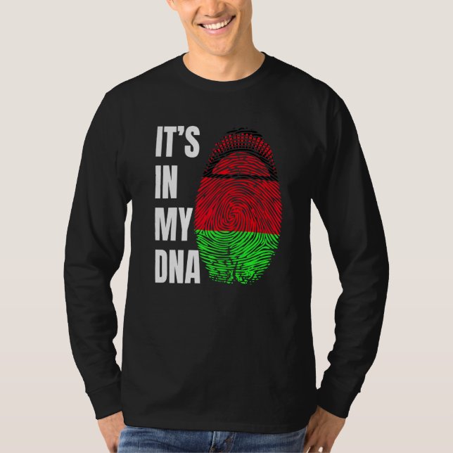 T-shirt Fingerprint DNA Biometry Flag Malawi   (Devant)