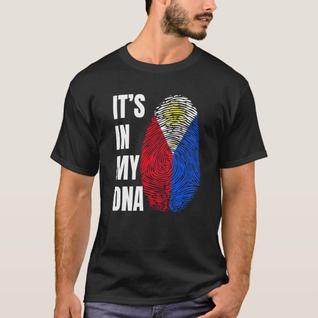 T-shirt Fingerprint DNA Biometry Flag Philippines   (Devant)
