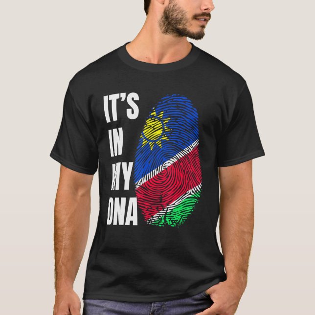 T-shirt Fingerprint DNA Biometry Namibia Flag (Devant)