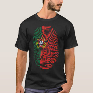 T-shirt Fingerprint Fier de ses racines portugaises Drapea
