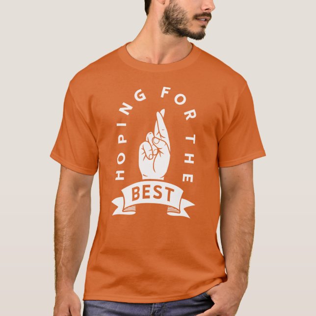 T-shirt Fingers Crossed Hoping For The Best Hand Gesture L (Devant)