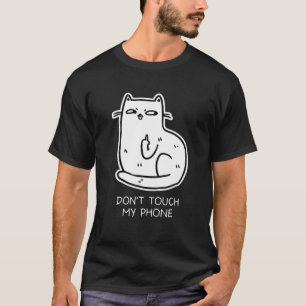 T-shirt Fingle médiane du chat Ne touche pas mon téléphone