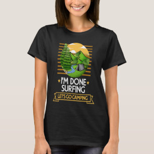 T-shirt Fini Surf Lets Go Camping Surfer Nature Lover S