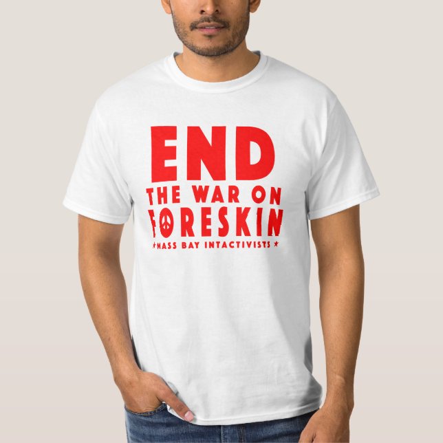 T-shirt Finissez la guerre sur le prépuce, rouge sur le (Devant)