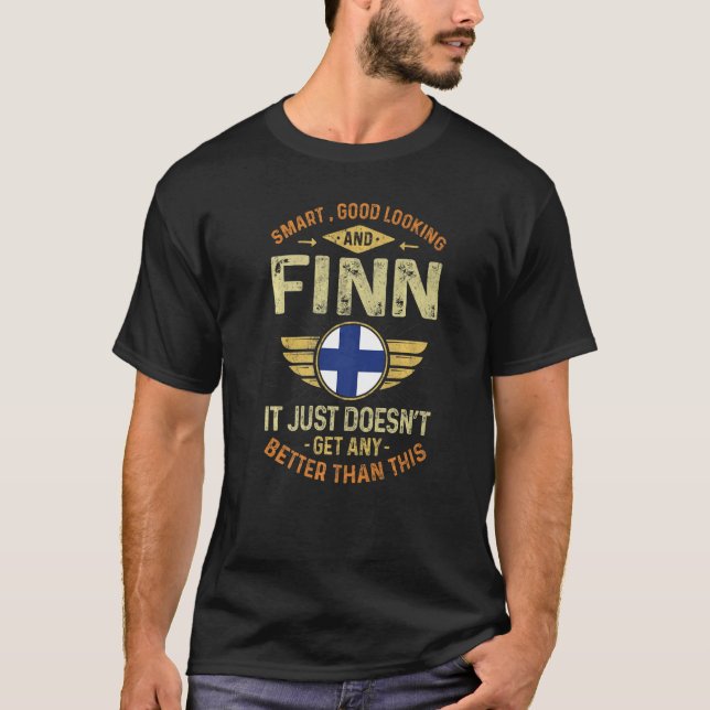 T-shirt Finland Flag Proud Finns Men & Women   (Devant)