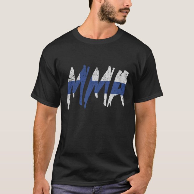 T-shirt finlandais de MIXED MARTIAL ART de drapeau (Devant)