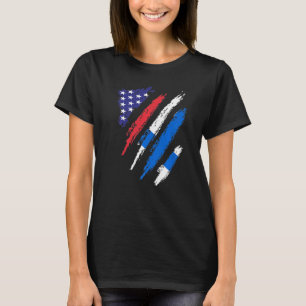 T-shirt Finlande American Grosse Drapeau USA Patriot Herit