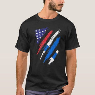T-shirt Finlande American Grosse Drapeau USA Patriot Herit