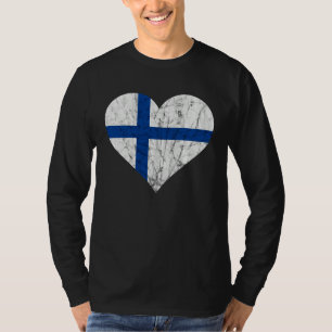 T-shirt Finlande Cœur Suomi Drapeau Finlandais Sisu Fierté