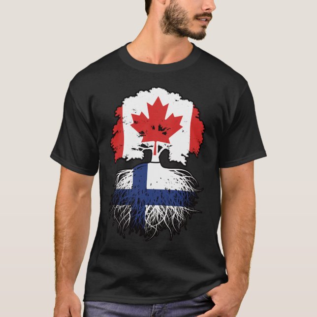 T-shirt Finlande Finlande Canada Drapeau des racines de l' (Devant)