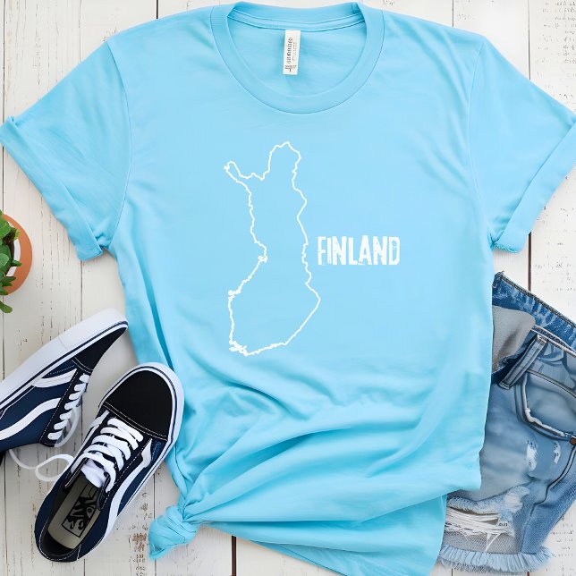 T-shirt Finlande Plan de pays Plan de la ligne frontière f (Créateur téléchargé)
