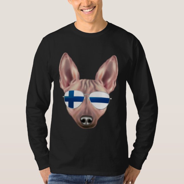 T-shirt Finnish Flag American Hairless Terrier Dog Finland (Devant)