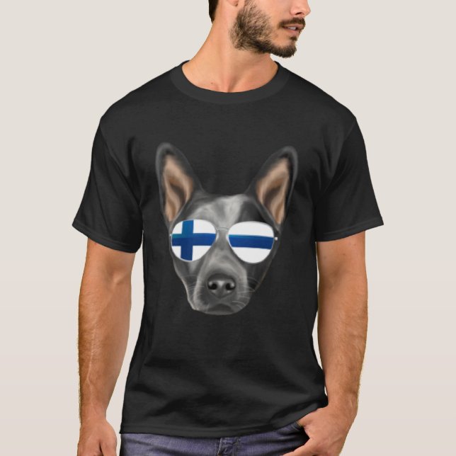 T-shirt Finnish Flag Australian Cattle Dog Dog Finland Poc (Devant)