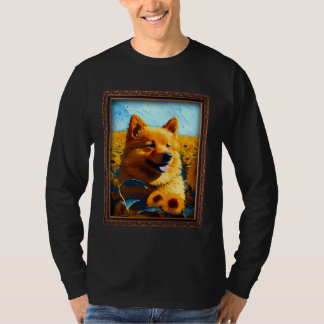 T-shirt Finnish Spitz Painting Sunflower Flower Mom Women 