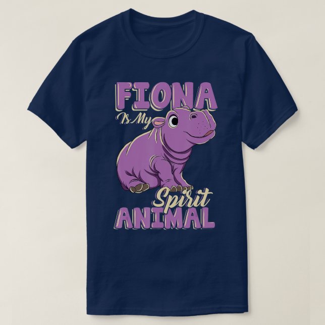 T-shirt Fiona Est Mon Esprit Animal Baby Hippo Hippopotamu (Design devant)