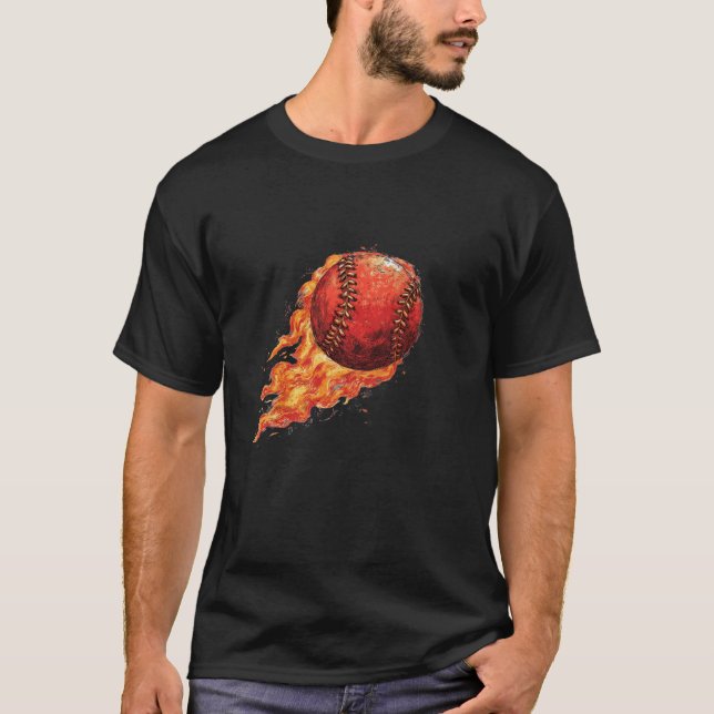 T-shirt Fire Baseball  (Devant)