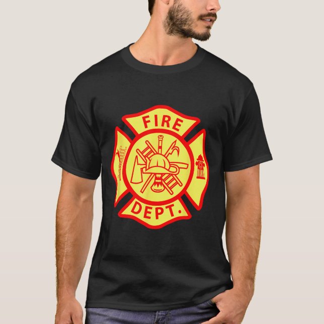 T-shirt Fire Department Logo Uniform Fireman Symbol Firefi (Devant)