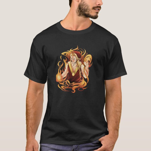 T-shirt Fire Elf Surrounded By Flames Mythical Dwarf Elf (Devant)