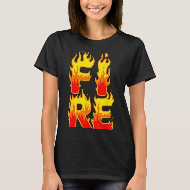 T-shirt Fire Flame Shirt Adult Kids Men Women Fire And Ice (Devant)