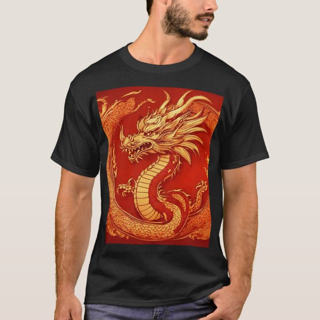 T-shirt Fire Guardian : Conception de tatouage de dragon m (Devant)