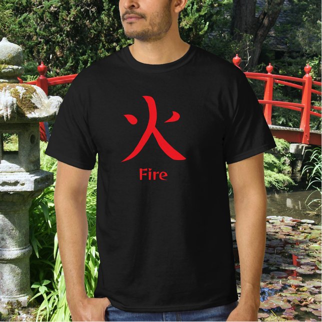 T-shirt Fire Japanese Kanji (Créateur téléchargé)