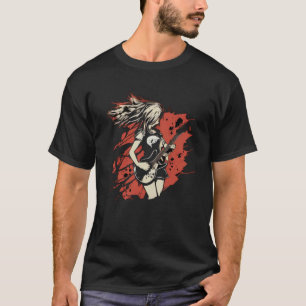 T-shirt Fire Rock n Roll Girl aime sa guitare