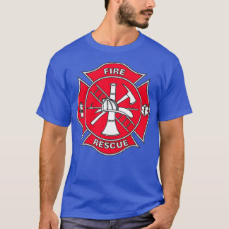 T-shirt Fire Secourt Service Maltese Cross Col complet