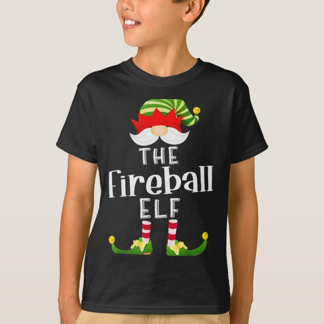 T-shirt Fireball Elf Group Christmas Funny Pajama Party  (Devant)