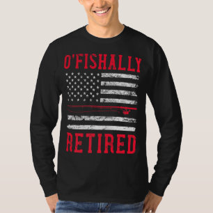 T-shirt Firefighter Fishing Retirement Usa Drapeau Patriot