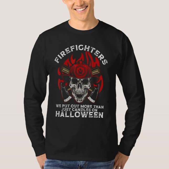 T-shirt Firefighter Halloween Fireman Halloween Party Fire (Devant)