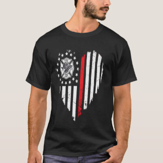 T-shirt Firefighter Heart Thin Red Line American Flag Fire