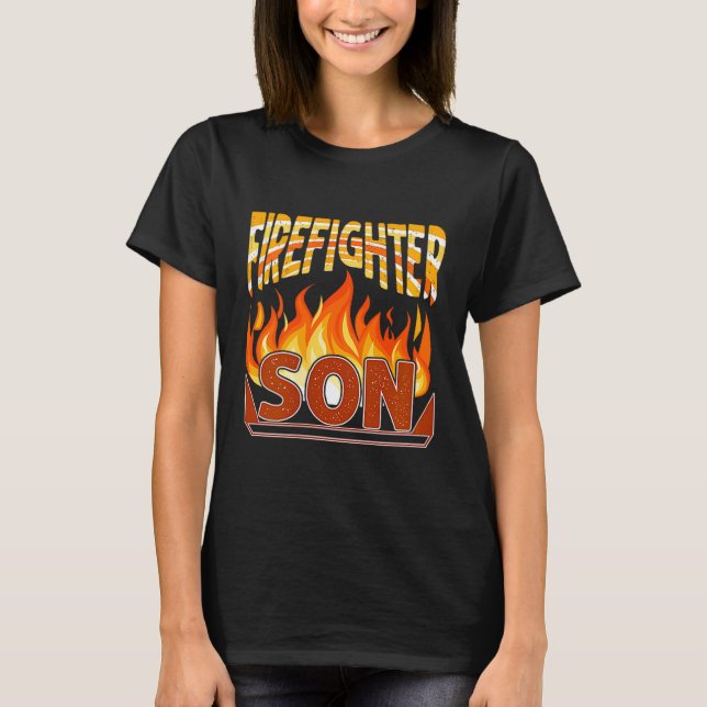 T-shirt Firefighter Son Fireman Gift Proud Firefighter Quo (Devant)