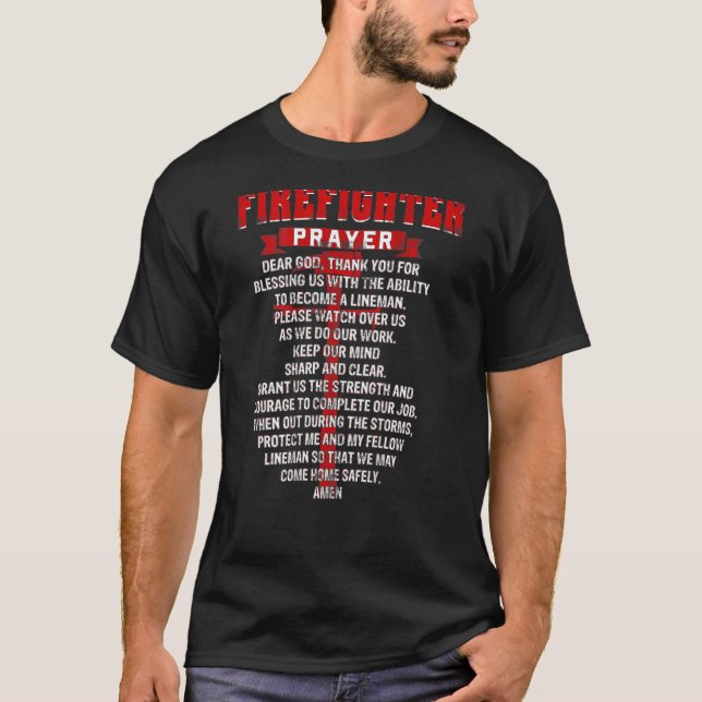 T-shirt Firefighters Prayer  Christian Firemans Dad Husban (Devant)