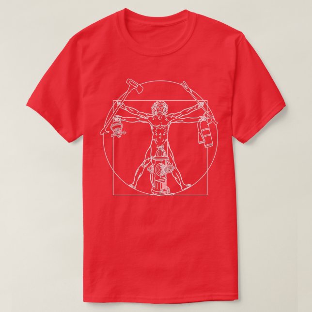 T-shirt Fireman Da Vinci Service d'incendie et lutte contr (Design devant)