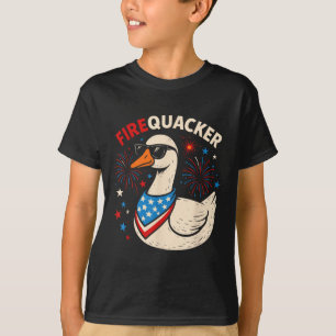 T-shirt Firequacker Goose Drôle 4 juillet Fête Hommes Femm