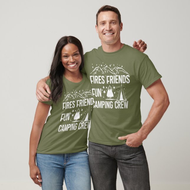 T-shirt Fires Amis Amusants Camping Crew Drôle Vacances (Unisexe)