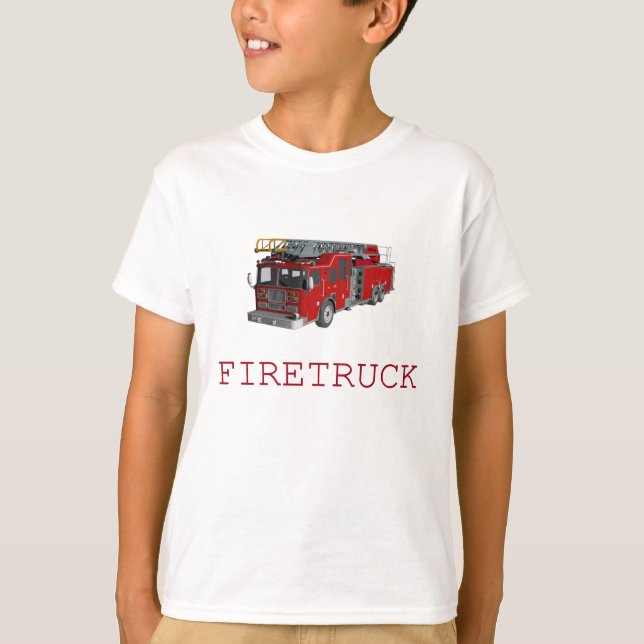 T-shirt Firetruck avec l'avant et le dos (Devant)