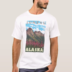 T-shirt Fireweed et montagnes - Juneau, Alaska