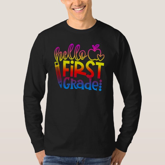 T-shirt First 1st Grade Teacher Kid First Day Back To Scho (Devant)