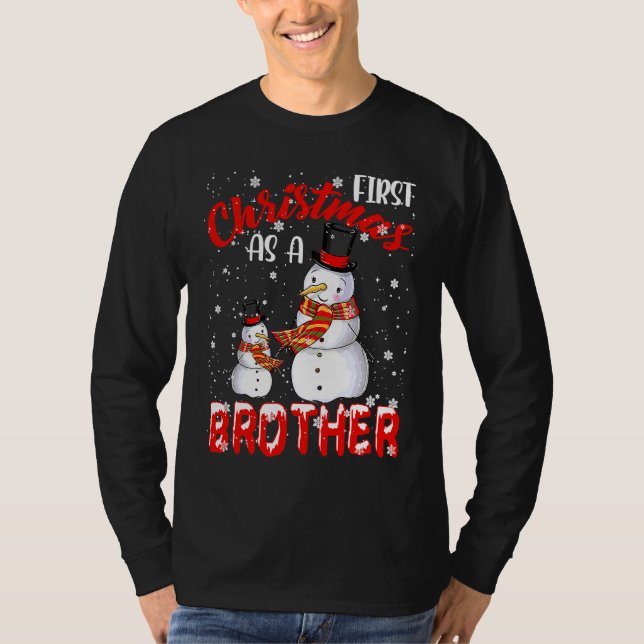 T-shirt First Christmas As A Brother 2021 Pregnancy Announ (Devant)