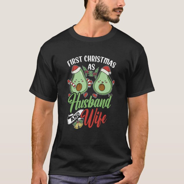 T-shirt First Christmas As Husband And Wife Couple Married (Devant)