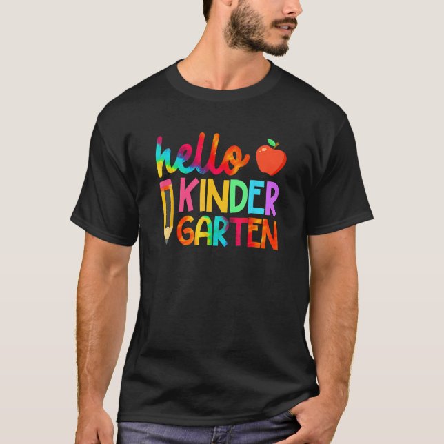 T-shirt First Day Hello Kindergarten Team Kinder Back To S (Devant)