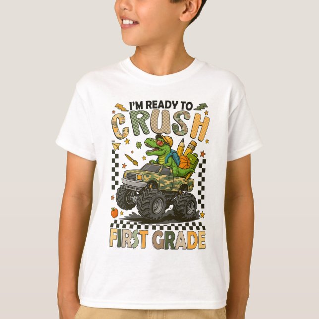 T-shirt First Grade Crusher: Monster Truck Confidence (Devant)