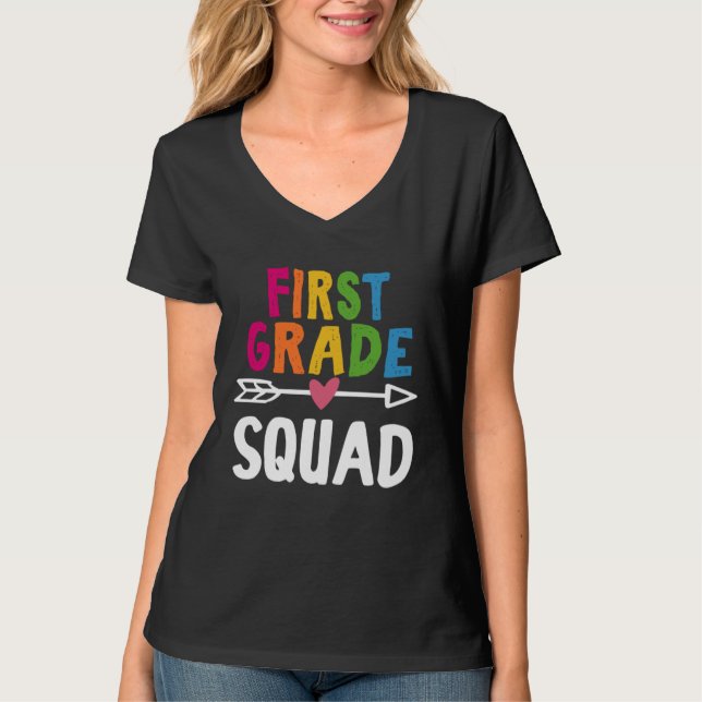 T-shirt First Grade Squad 1st Grade Teacher Back To School (Devant)